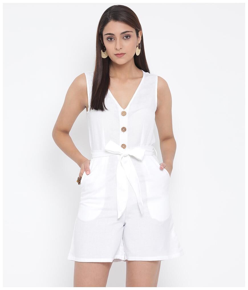 

Oxolloxo Solid Romper - White