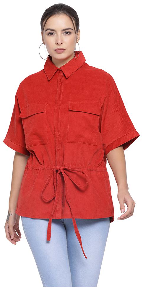 

Oxolloxo Women Solid Bomber Jacket - Red