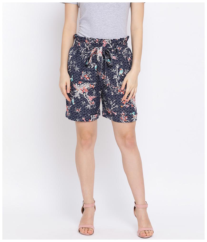

Oxolloxo Women Floral Regular shorts - Blue