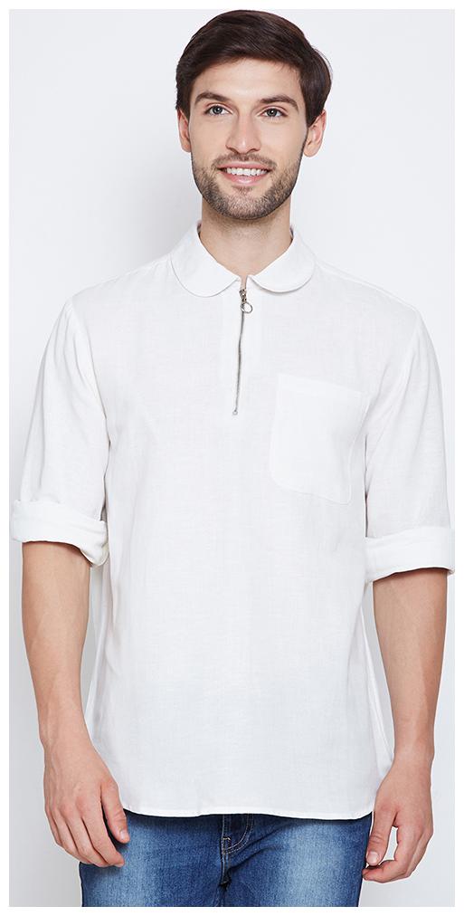 

OXOLLOXO Men White Solid Regular Fit Casual Shirt