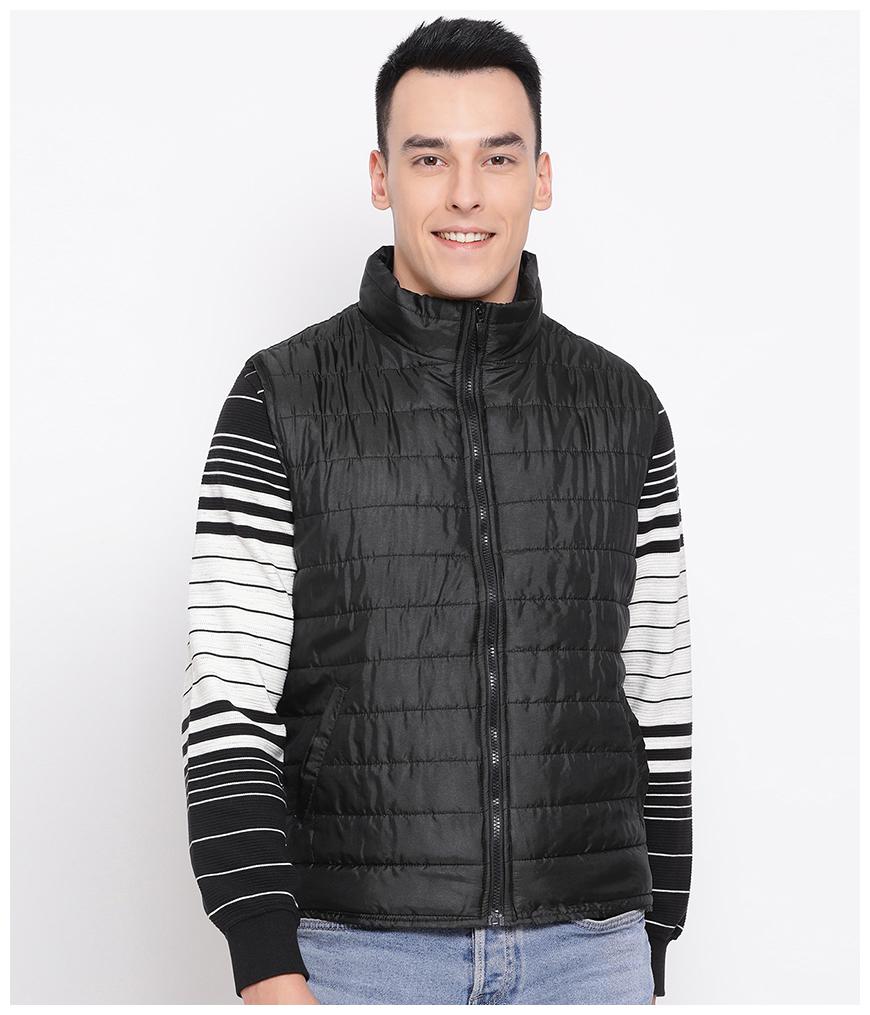 

Oxolloxo Men Polyester Black Bomber Jacket