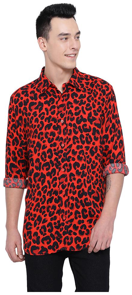 

Oxolloxo Men Red Floral Regular Fit Casual Shirt