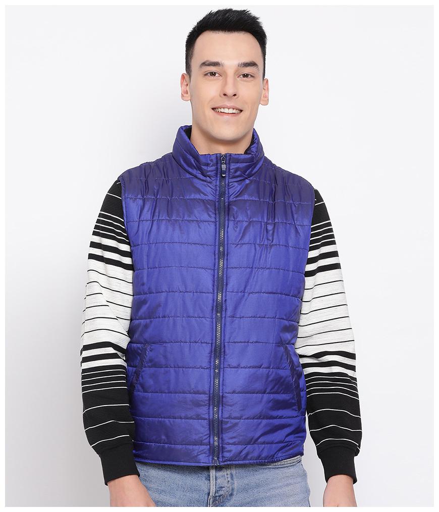 

Oxolloxo Men Polyester Blue Bomber Jacket