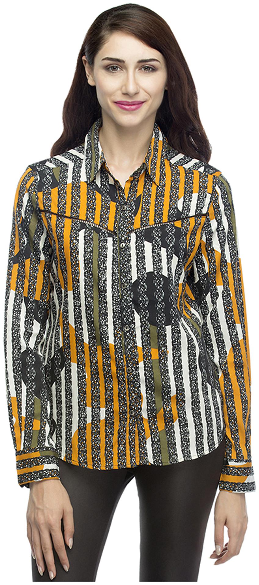 

OXOLLOXO Women Grey Printed Regular Fit Shirt