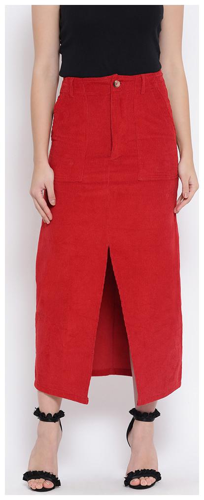 

OXOLLOXO Striped A-line skirt Midi Skirt - Red