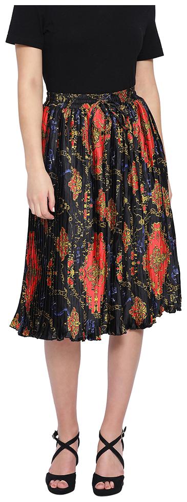 

Oxolloxo Printed A-line skirt Midi Skirt - Black