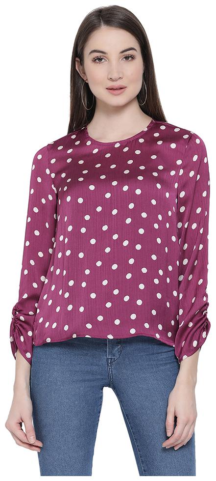 

Oxolloxo Women Printed A-line top - Maroon