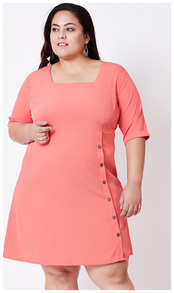 

OXOLLOXO Pink Solid A-line dress