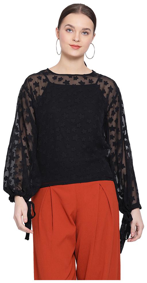 

Oxolloxo Women Solid A-line top - Black