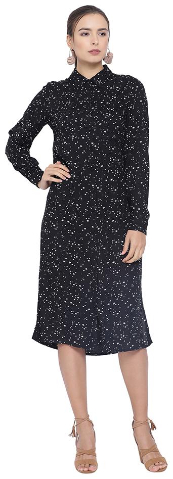 

Oxolloxo Black Printed A-line dress