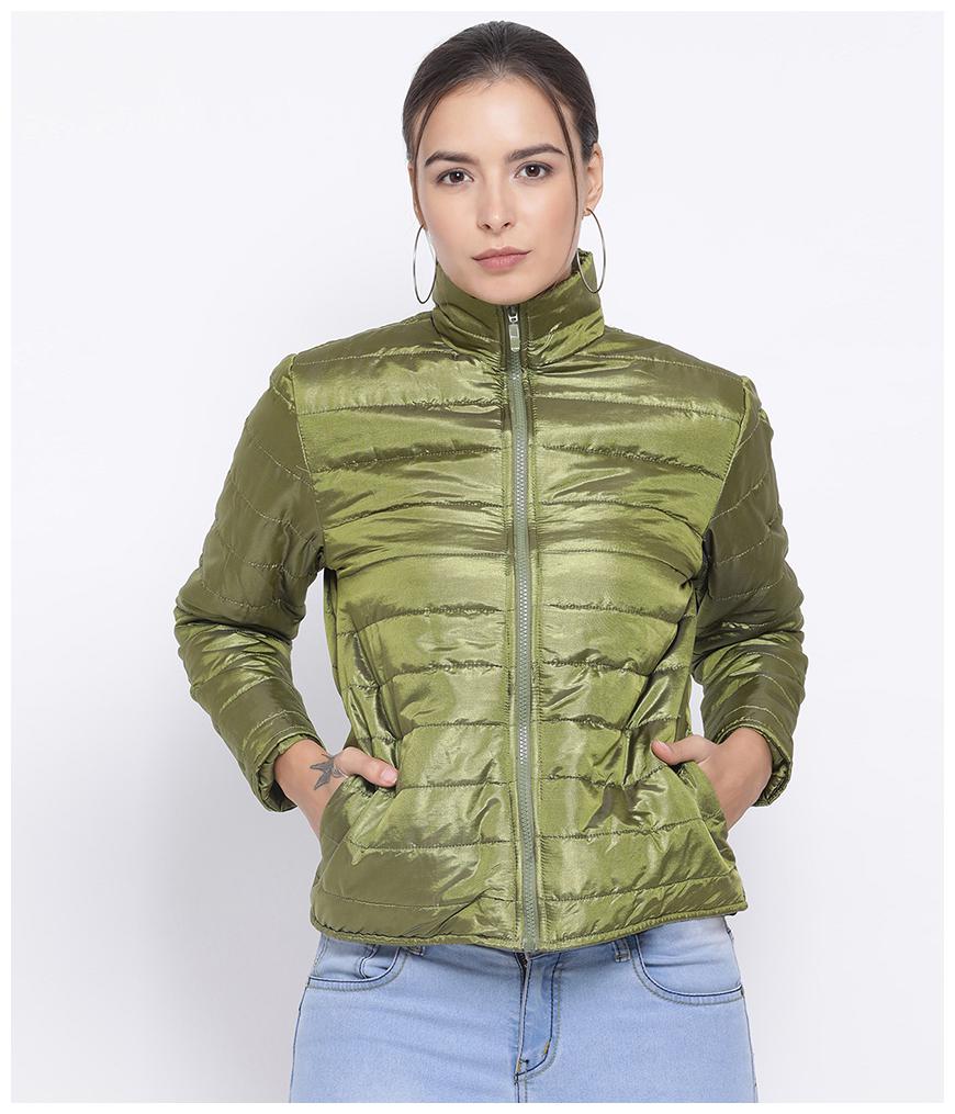 

Oxolloxo Women Solid Bomber Jacket - Green