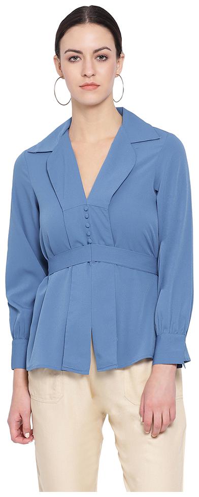 

Oxolloxo Women Solid A-line top - Blue