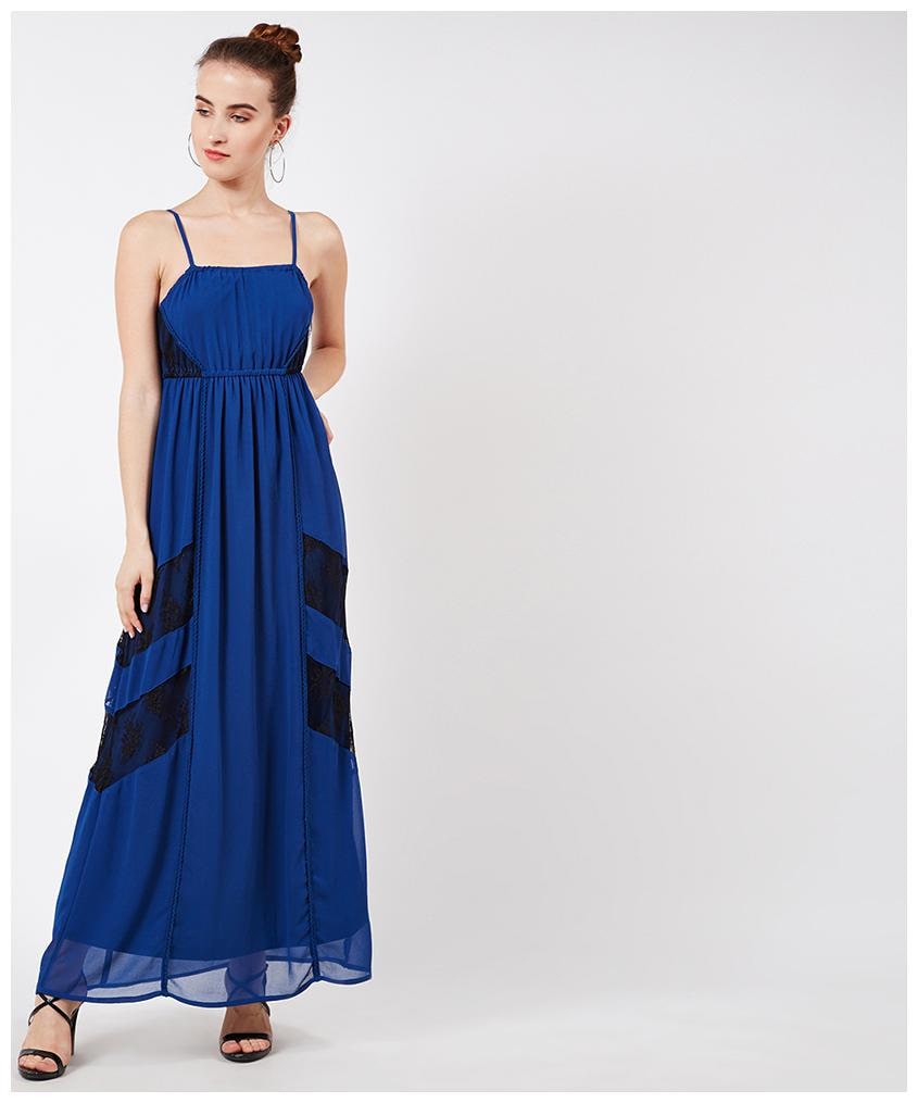 

OXOLLOXO Blue Solid A-line dress