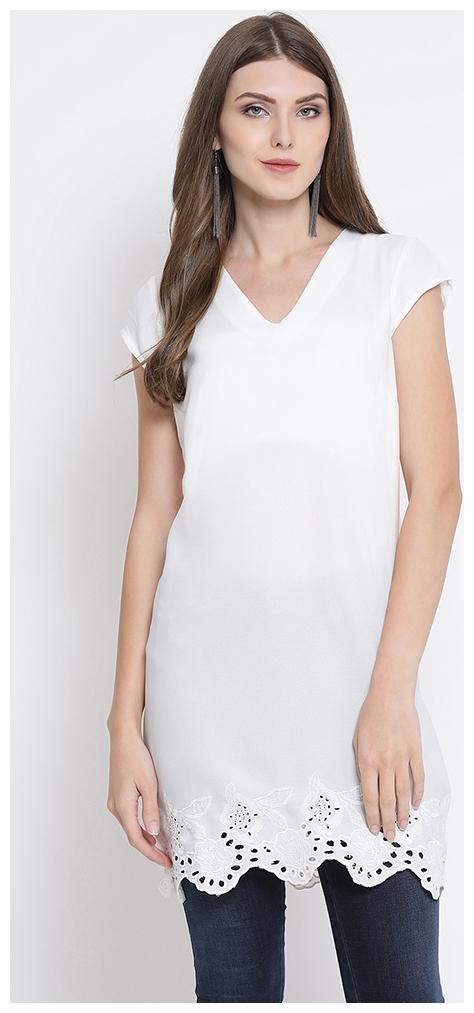 

OXOLLOXO Women Solid Regular tunic - White