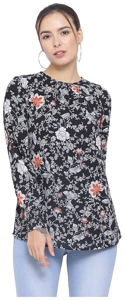 

Oxolloxo Women Printed A-line top - Black
