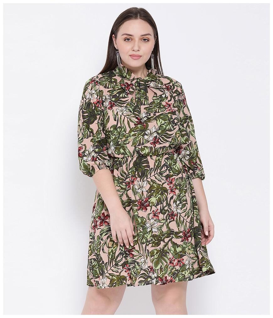

Oxolloxo Pink Printed A-line dress