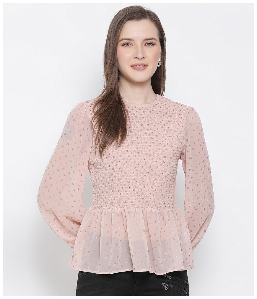 

Oxolloxo Women Embellished Regular top - Beige