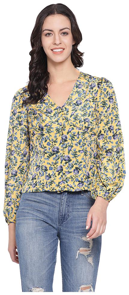 

Oxolloxo Women Printed A-line top - Yellow