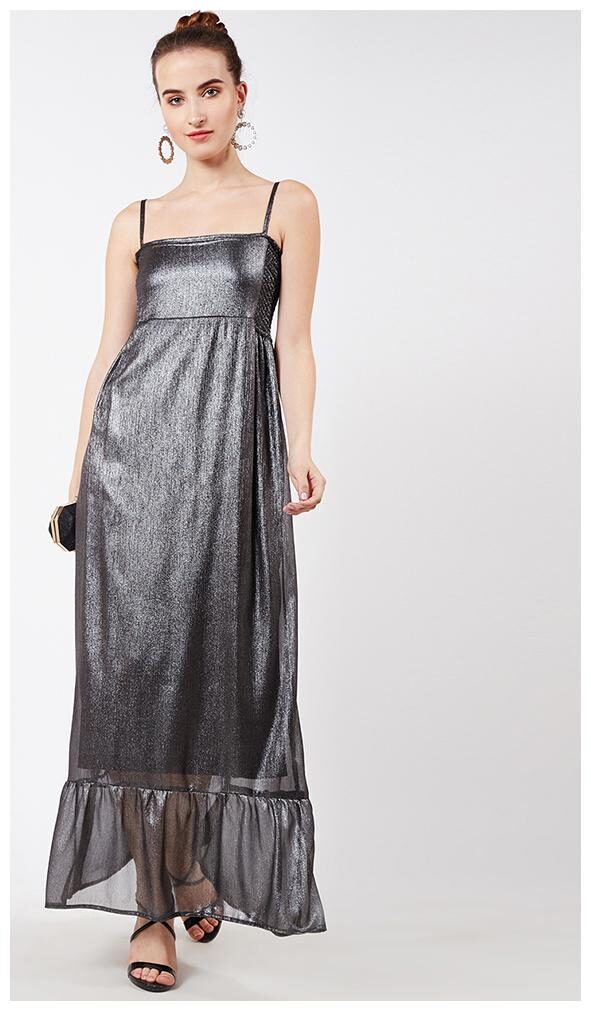 

OXOLLOXO Black Solid A-line dress