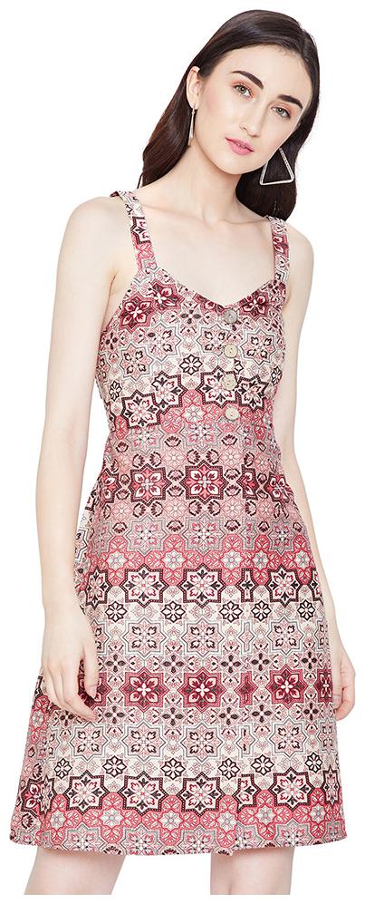 

OXOLLOXO Multi Printed A-line dress