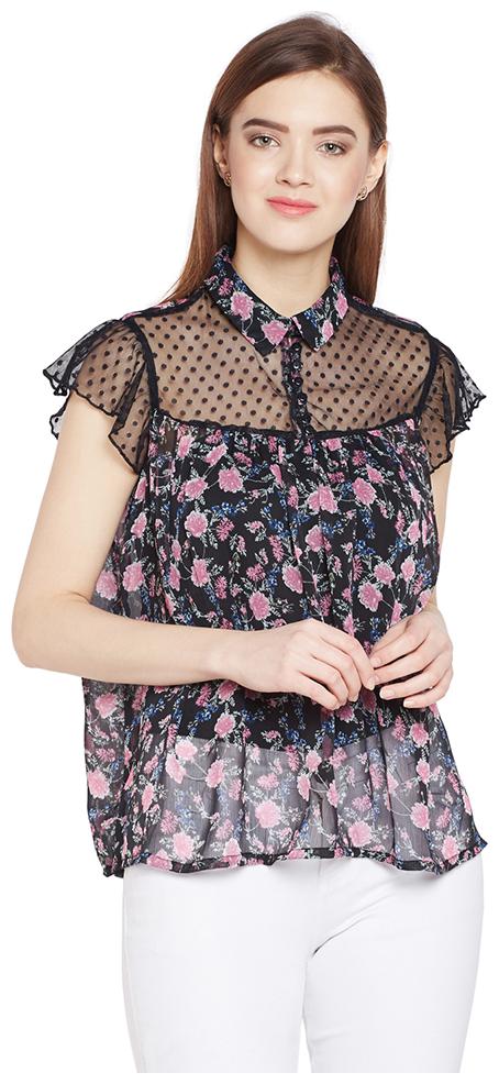 

OXOLLOXO Women Printed A-line top - Black