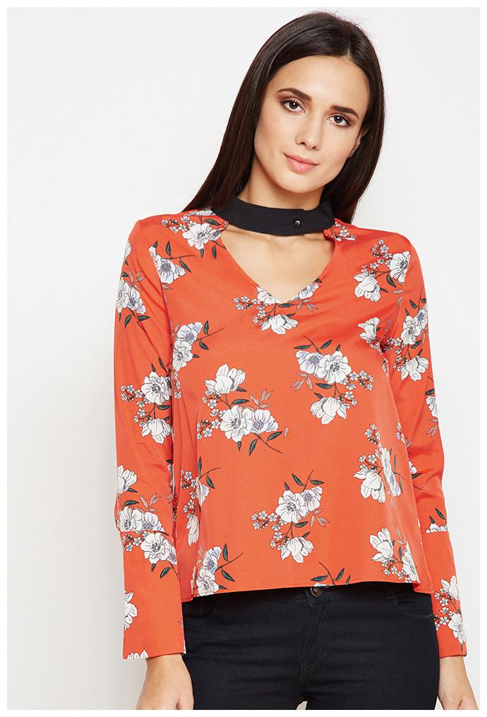 

OXOLLOXO Women Floral A-line top - Red
