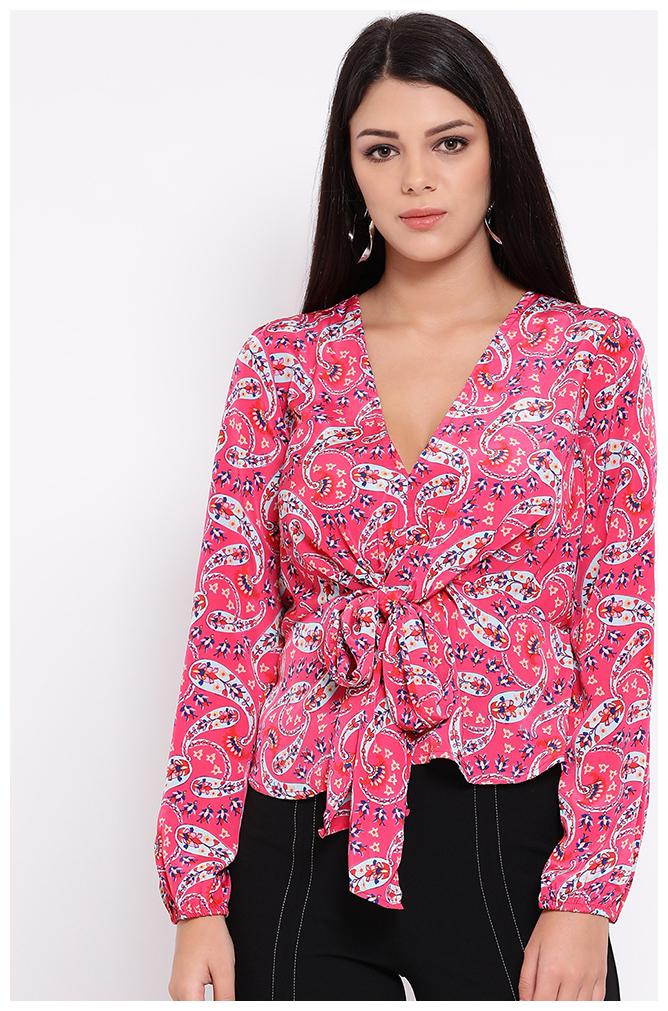 

OXOLLOXO Women Floral A-line top - Pink