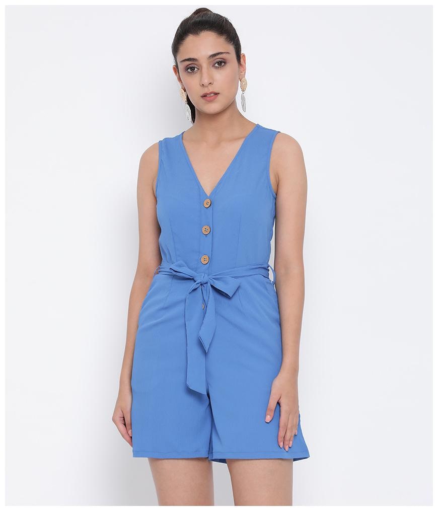 

Oxolloxo Solid Romper - Blue