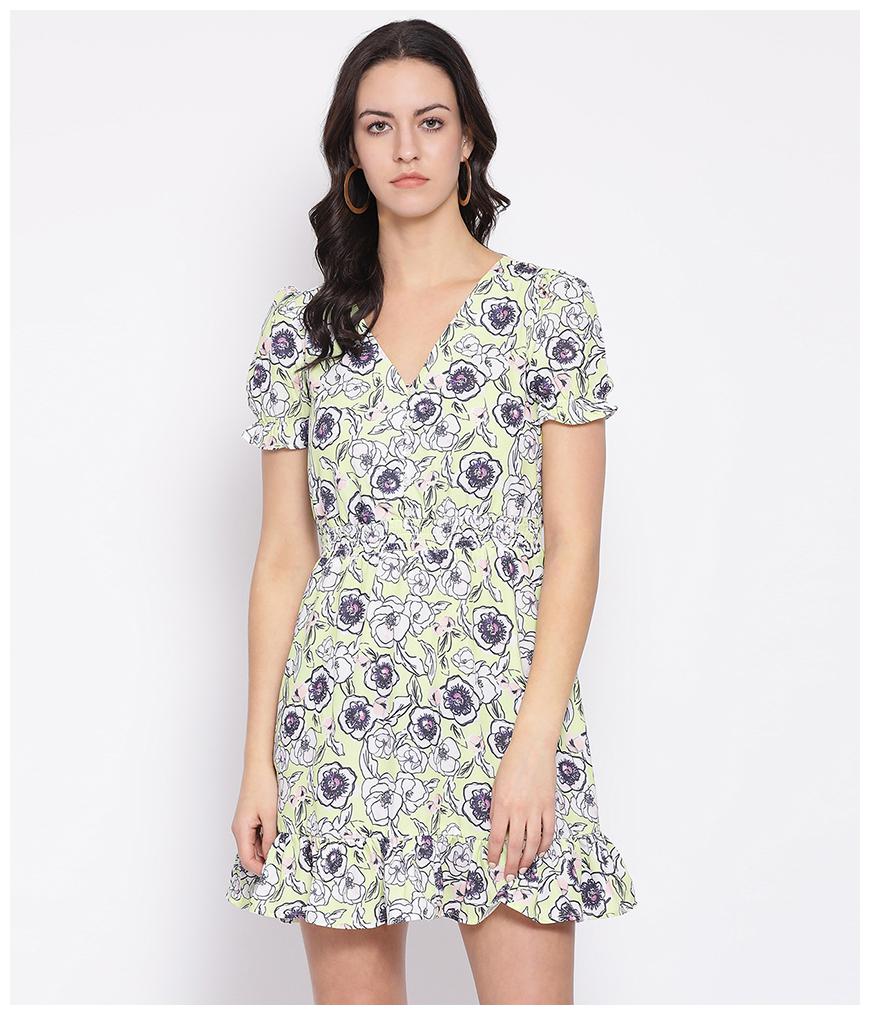 

Oxolloxo Blue Printed A-line dress