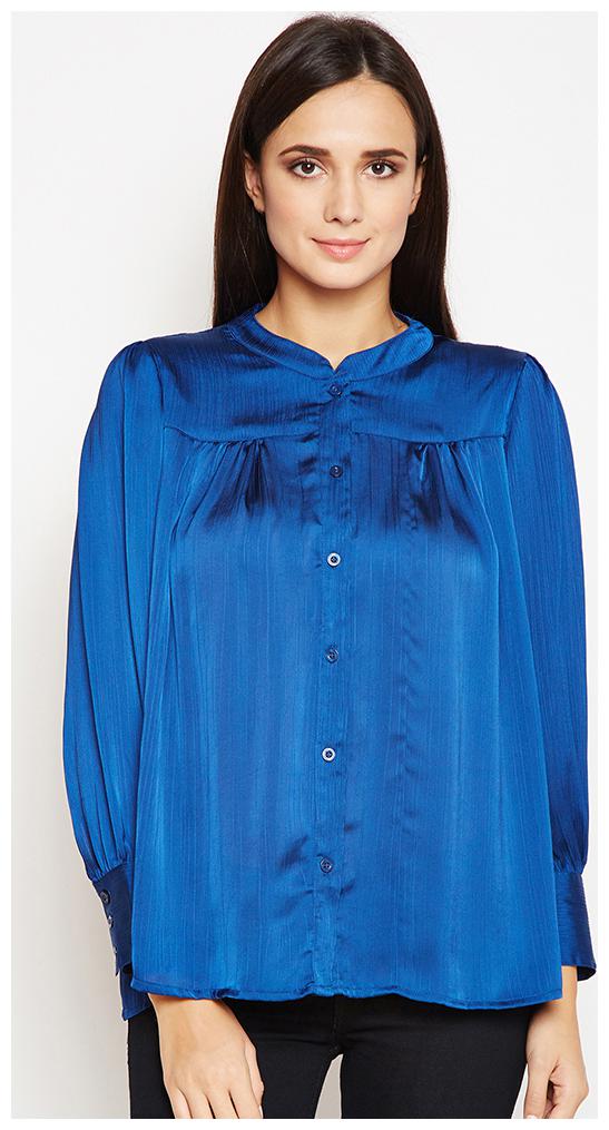 

OXOLLOXO Women Solid A-line top - Blue
