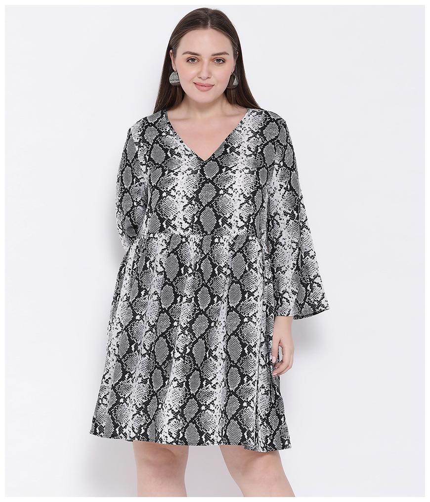 

Oxolloxo Black Printed A-line dress