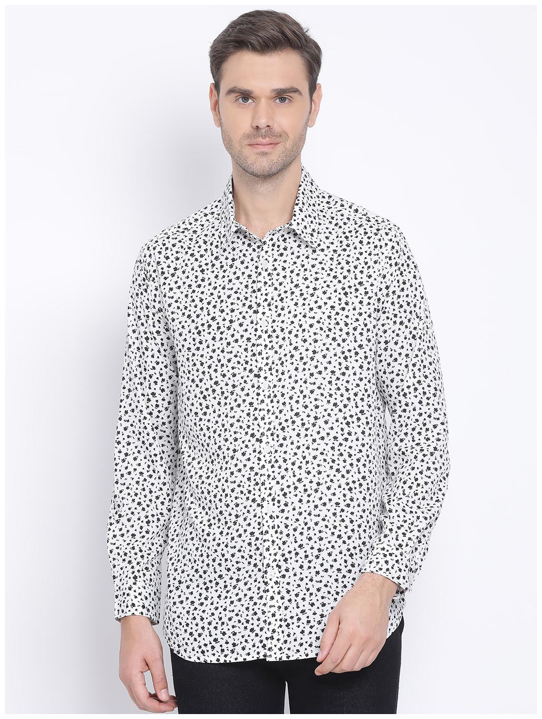 

Oxolloxo Men White Floral Regular Fit Casual Shirt