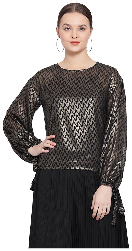 

Oxolloxo Women Striped A-line top - Gold