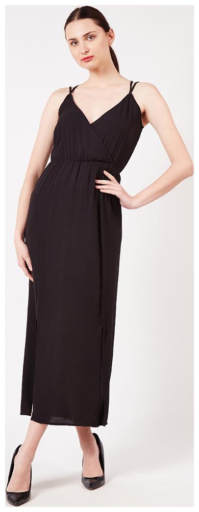 

OXOLLOXO Black Solid A-line dress