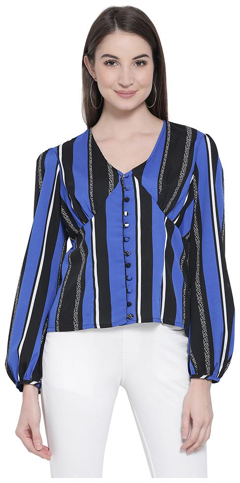 

Oxolloxo Women Striped A-line top - Black
