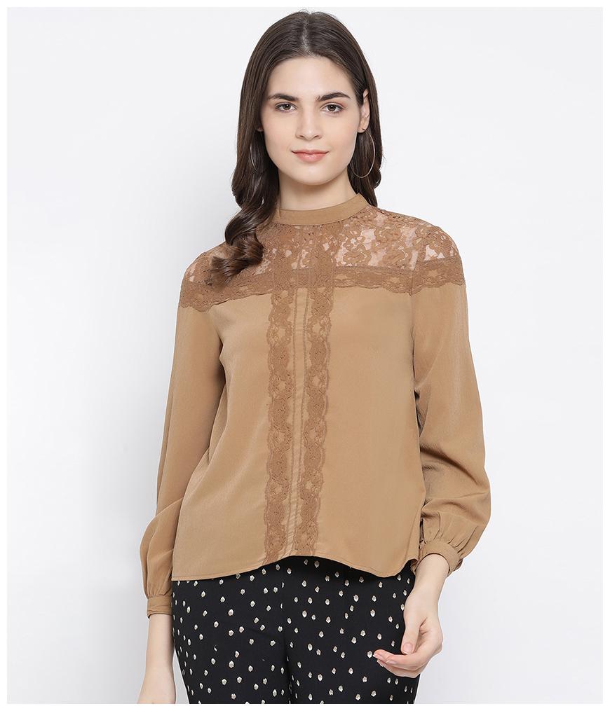 

Oxolloxo Women Embroidered A-line top - Brown
