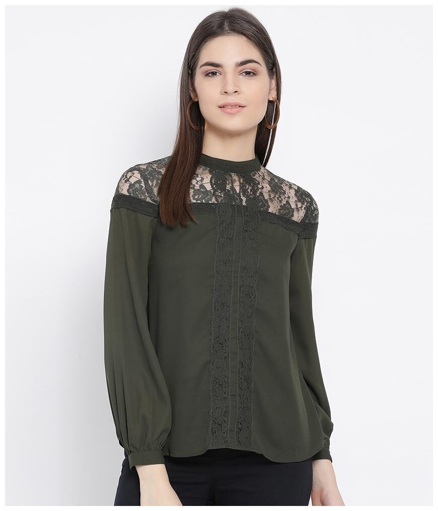 

Oxolloxo Women Self design A-line top - Green
