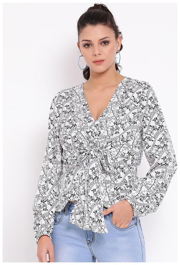 

OXOLLOXO Women Printed A-line top - White