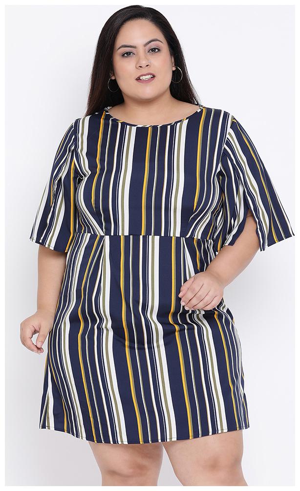 

OXOLLOXO Black Striped A-line dress