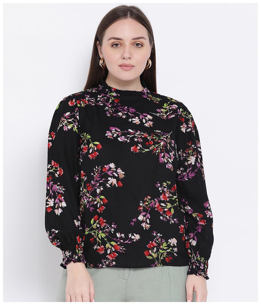 

Oxolloxo Women Printed A-line top - Black