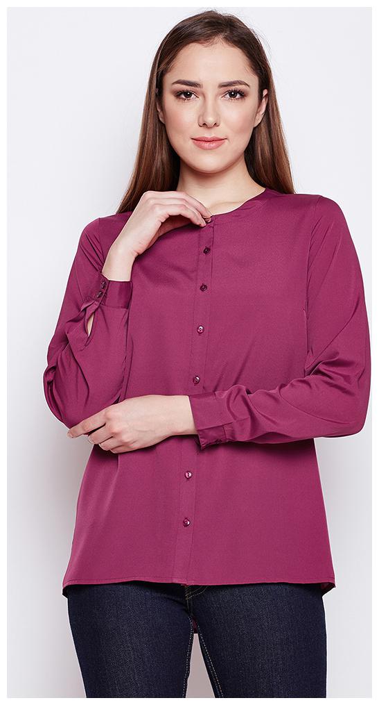

OXOLLOXO Women Maroon Solid Regular Fit Shirt