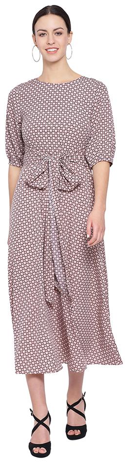 

Oxolloxo Beige Printed A-line dress