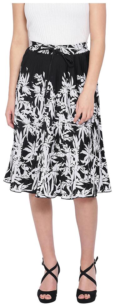 

Oxolloxo Printed A-line skirt Midi Skirt - Black