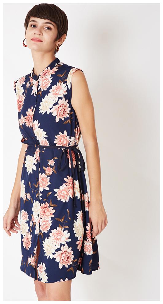 

OXOLLOXO Blue Floral A-line dress