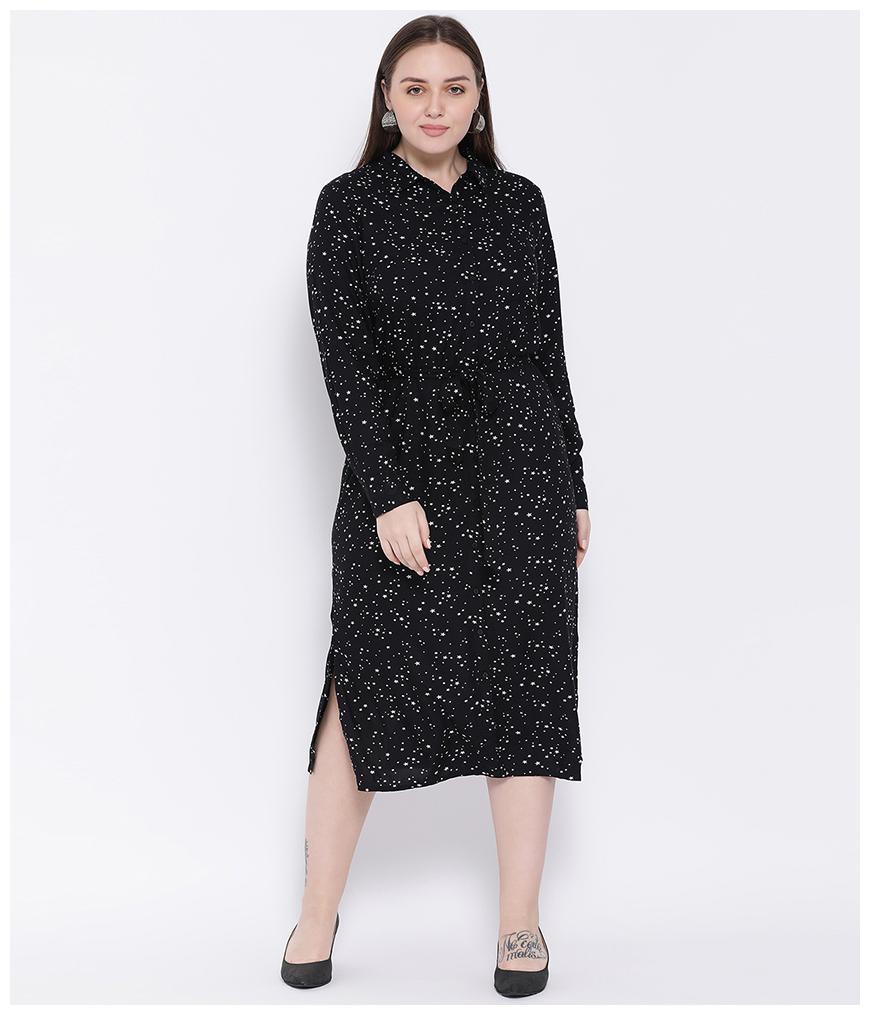 

Oxolloxo Black Printed A-line dress