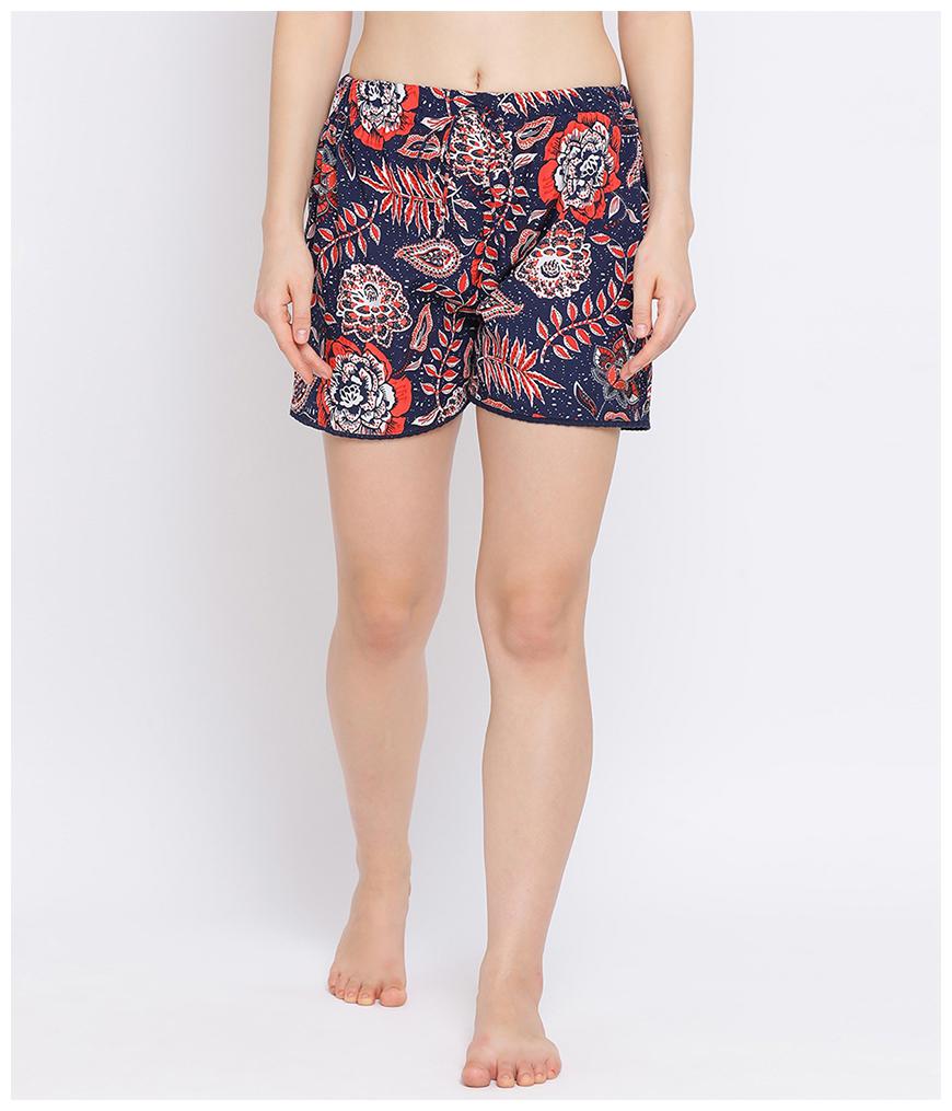 

Oxolloxo Women Floral Regular shorts - Blue