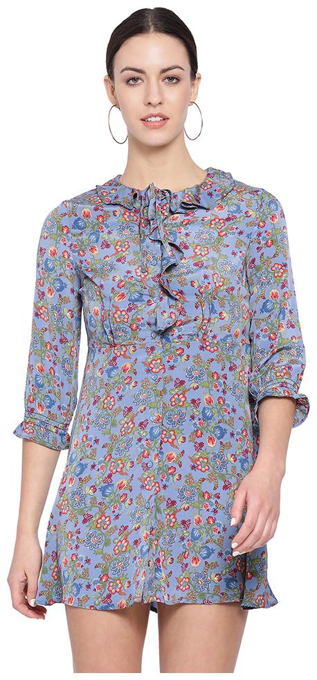 

Oxolloxo Blue Printed A-line dress