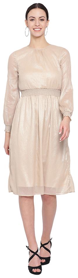 

Oxolloxo Beige Solid A-line dress