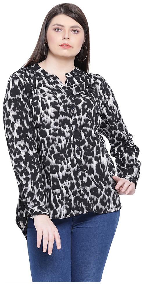 

Oxolloxo Women White Printed Regular Fit Shirt