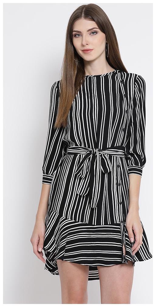 

OXOLLOXO Black Striped A-line dress